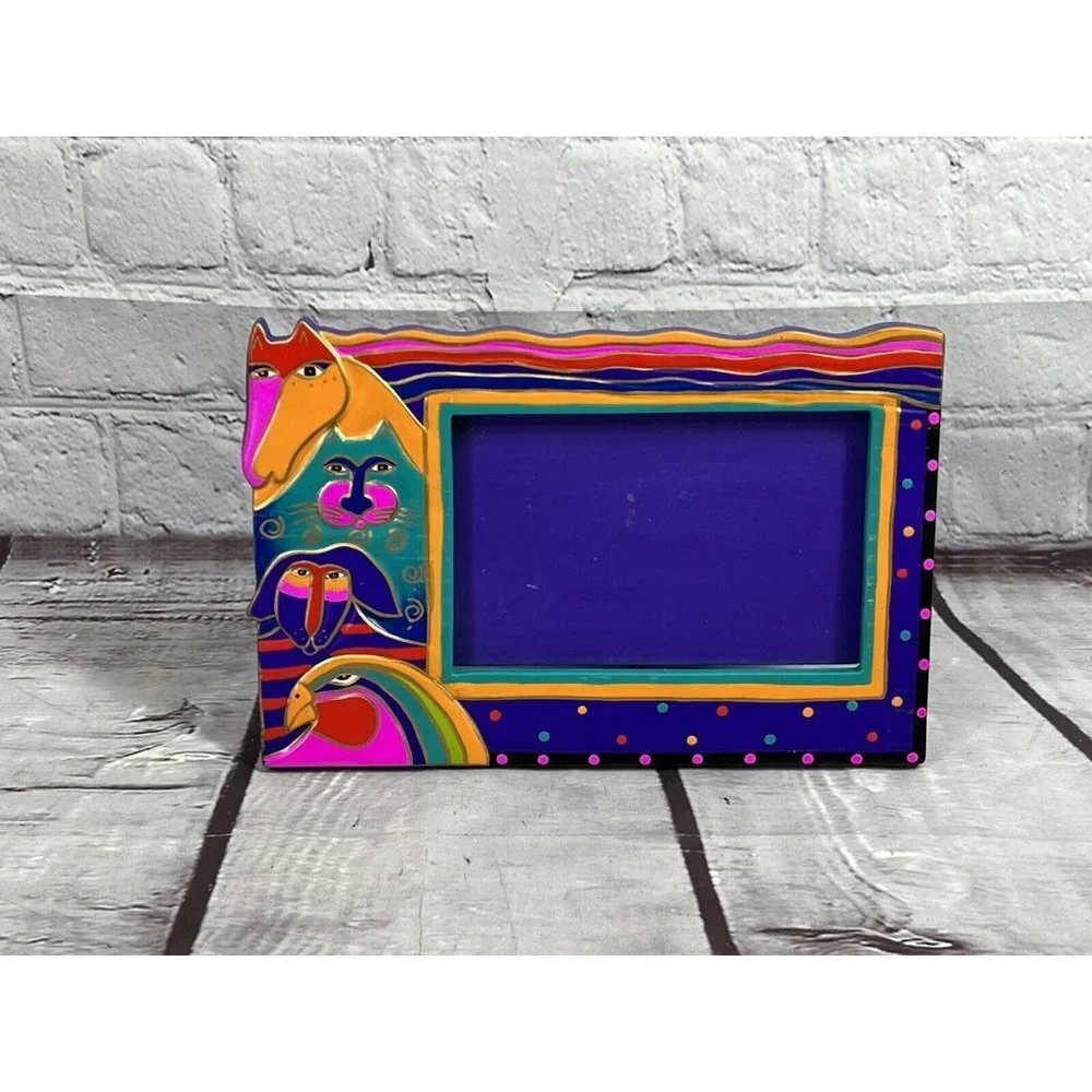 Laurel Burch‎ Animal Friends Picture Frame Inspirational 1999 Vintage